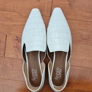Franco Sarto White Croc-Embossed Women's Shoes